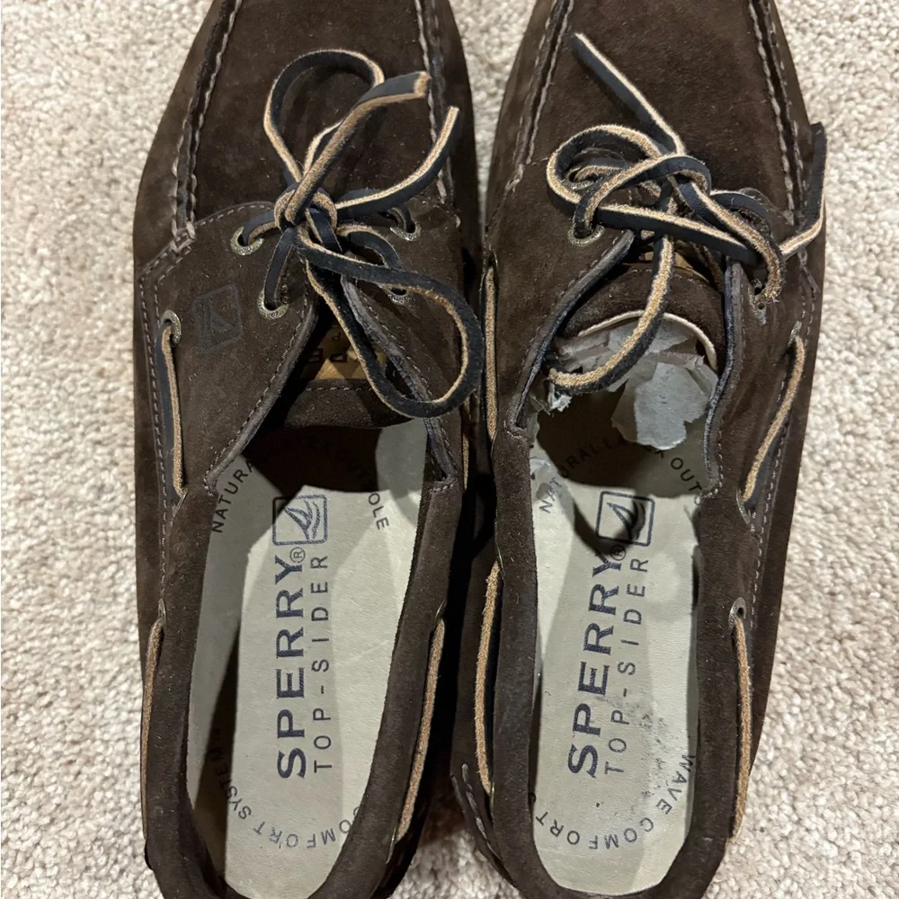 Sperry Men's Bluepoint 2 Eye Dark Brown Suede Boat Shoes